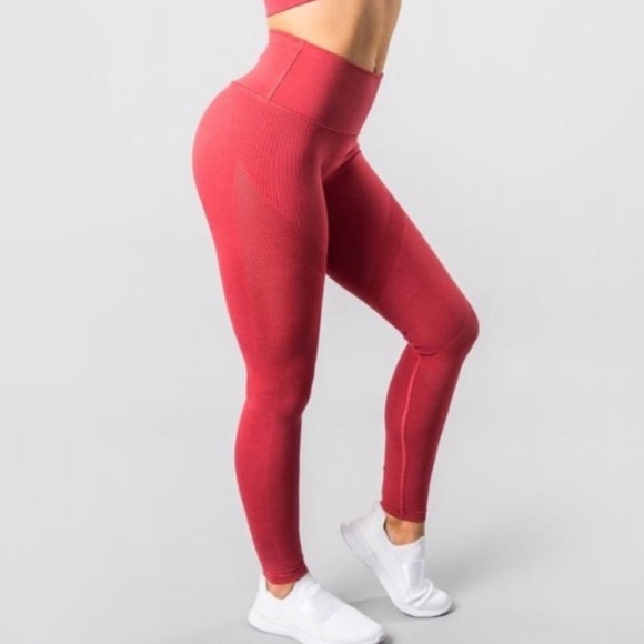 Alphalete Pants & Jumpsuits Rare Alphalete Aero Leggings Red Poshmark